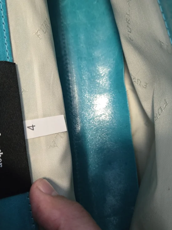 Furla teal leather clutch , Handbag Leather Made In Italy - Picture 10 of 13